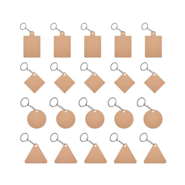 MDF Crafting Designs Combo DIY Blank Keychain Sets ( 20 Pcs )