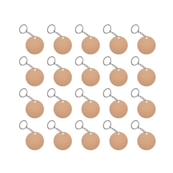 MDF Round Shape DIY Blank Keychain Sets ( Set of 20)