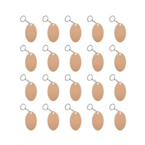 MDF Oval Shape DIY Blank Keychain Sets ( Set of 20)