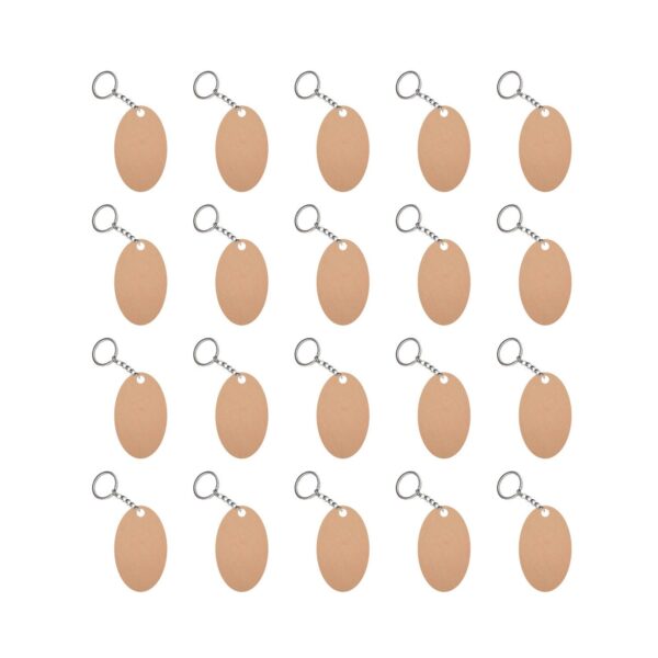 MDF Oval Shape DIY Blank Keychain Sets ( Set of 20)