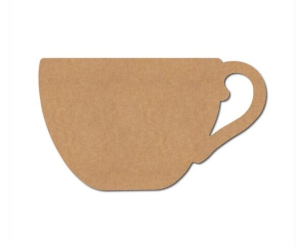 Chai Cup with Custom Design Handle MDF Cutout for Art and Craft