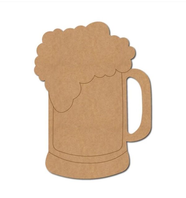 Overflow MDF Beer Mug Shape Cutout for Art and Craft