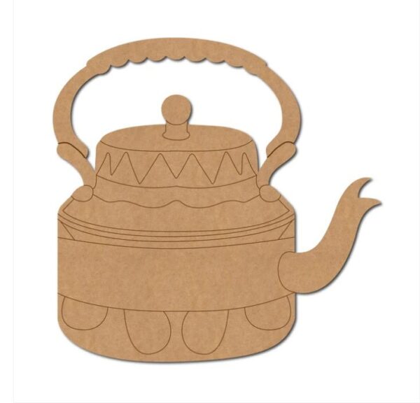 MDF Par Marked Kettle Shape Cutout for Art and Craft