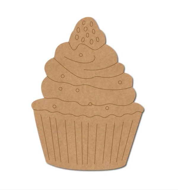 Katori Ice Cream Shape MDF Cutout for Art and Craft