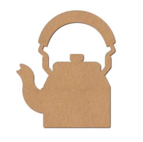 Plain Chai Kettle with Handle MDF Cutout for Art and Craft