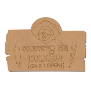 Mummy Da Dhaba Shape MDF Cutout for Art and Craft