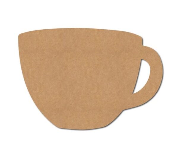 Custom Chai Cup Shape MDF Cutout for Art and Craft