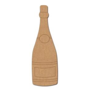MDF Champagne Bottle Shape Cutout for Art and Craft