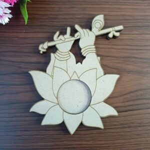 MDF Lotus with Flute T-Light Candle Holder