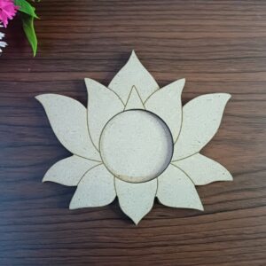 MDF Lotus Shape T-Light Candle Holder