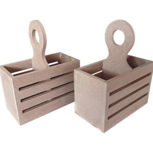 KV Crafts DIY MDF Cutlery Holder, MDF Stand for Dining Table - Set of 2