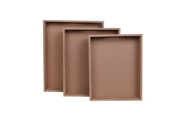 MDF Tray Set of 3, Unfinished Plain MDF Tray for Decoupage ( 5 Tray Sets )