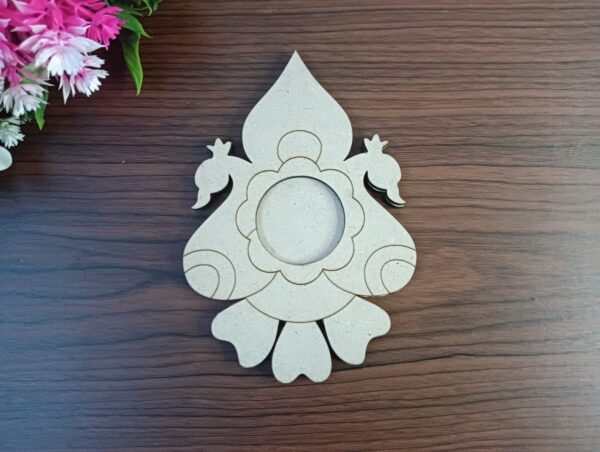 MDF Twin Peacock Pattern T-Light Candle Holder