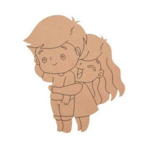 MDF Pre Marked Cute Little Boy and Girl Cutouts