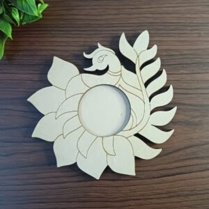 MDF Peacock Design T-Light Candle Holder