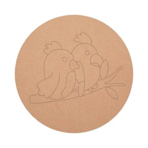 MDF Pre Marked Bird Couple Shape Round Base