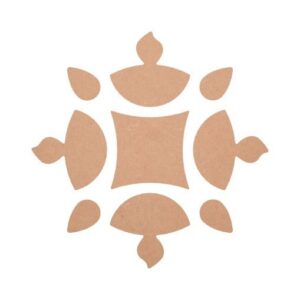 Decorative MDF Deepak Shape Rangoli Cutout, Diya Design Rangoli
