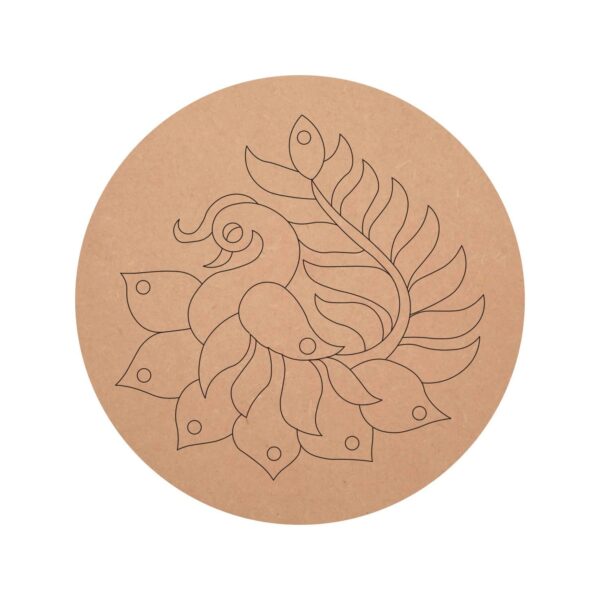 MDF Pre Marked Peacock Shape Round Base