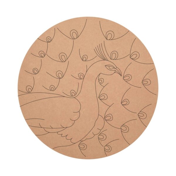 Custom Premarked MDF Peacock Pattern Round Base
