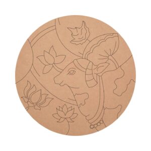 Premarked MDF Nandi with Lotus Pattern Round Base