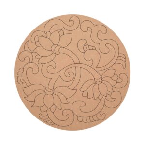 MDF Pre Marked Flower Design Round Base