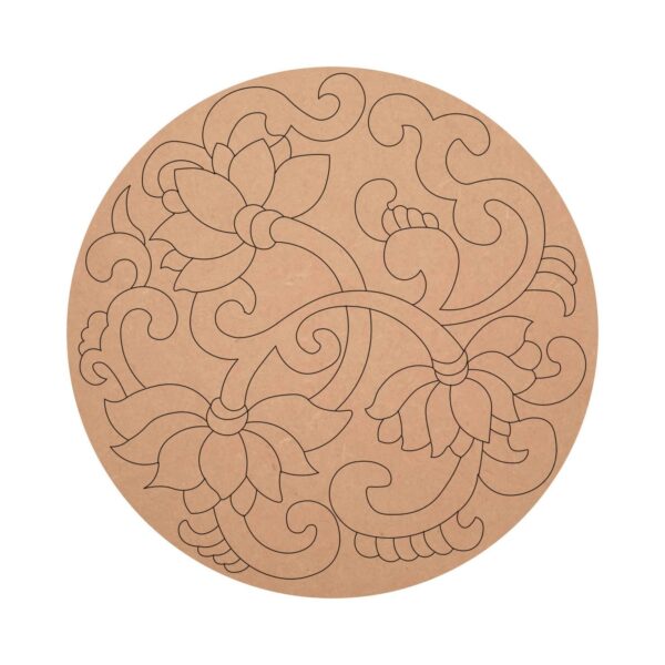MDF Pre Marked Flower Design Round Base