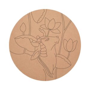 MDF Pre Marked Cow Design Round Base