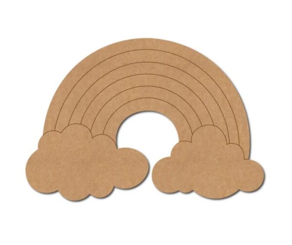 Customizable MDF Rainbow Cutout for Unique Art