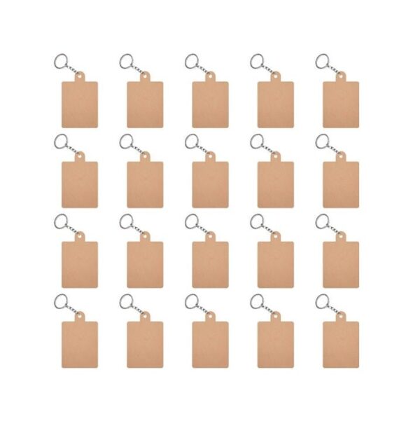 MDF Rectangular Pattern DIY Blank Keychain Sets ( Set of 20 )