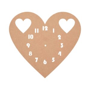 DIY MDF Heart Pattern Clock Base for Art and Craft
