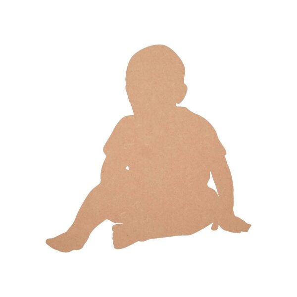 MDF Sitting Baby Shape Baby Shower Cutout