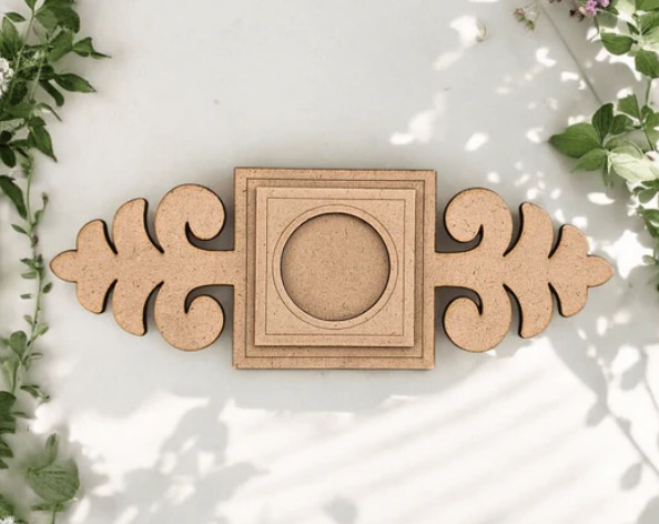 MDF Square Pattern T-Light Candle Holder