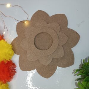 MDF 3 Layer Flower Pattern T-Light Candle Holder