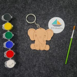 DIY MDF Elephant Style Keychain Kit for Kids - Best for Return Gift