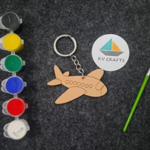 DIY MDF Airoplane Style Keychain Kit for Kids - Engaging Craft Set