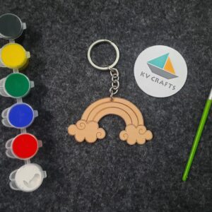 DIY MDF Rainbow Shape Keychain Kit for Kids