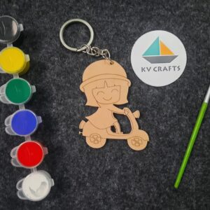 DIY MDF Girl Scooter Rider Keychain Kit for Kids