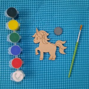 DIY MDF Unicorn Pattern Fridge Magnet Kit - Creative Wooden Painting Toys