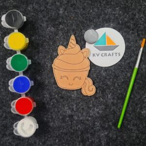 DIY MDF Unicorn Shape Fridge Magnet Kit for Kids - Creative Art Kit