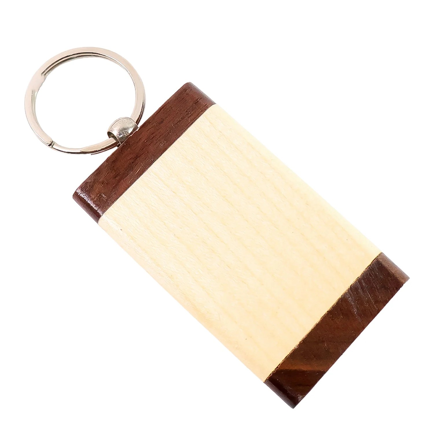 Wooden Keychain with Dual Tone Finish for Gifting
