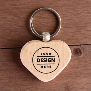 Heart Shape Wooden Keychain for Daily Use or Gifting