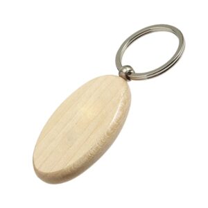 Wooden Oval Shape Keychain for Gifting
