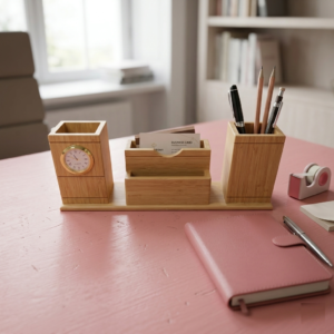 Premium Multipurpose Wooden Pen Holder for Office and Personal